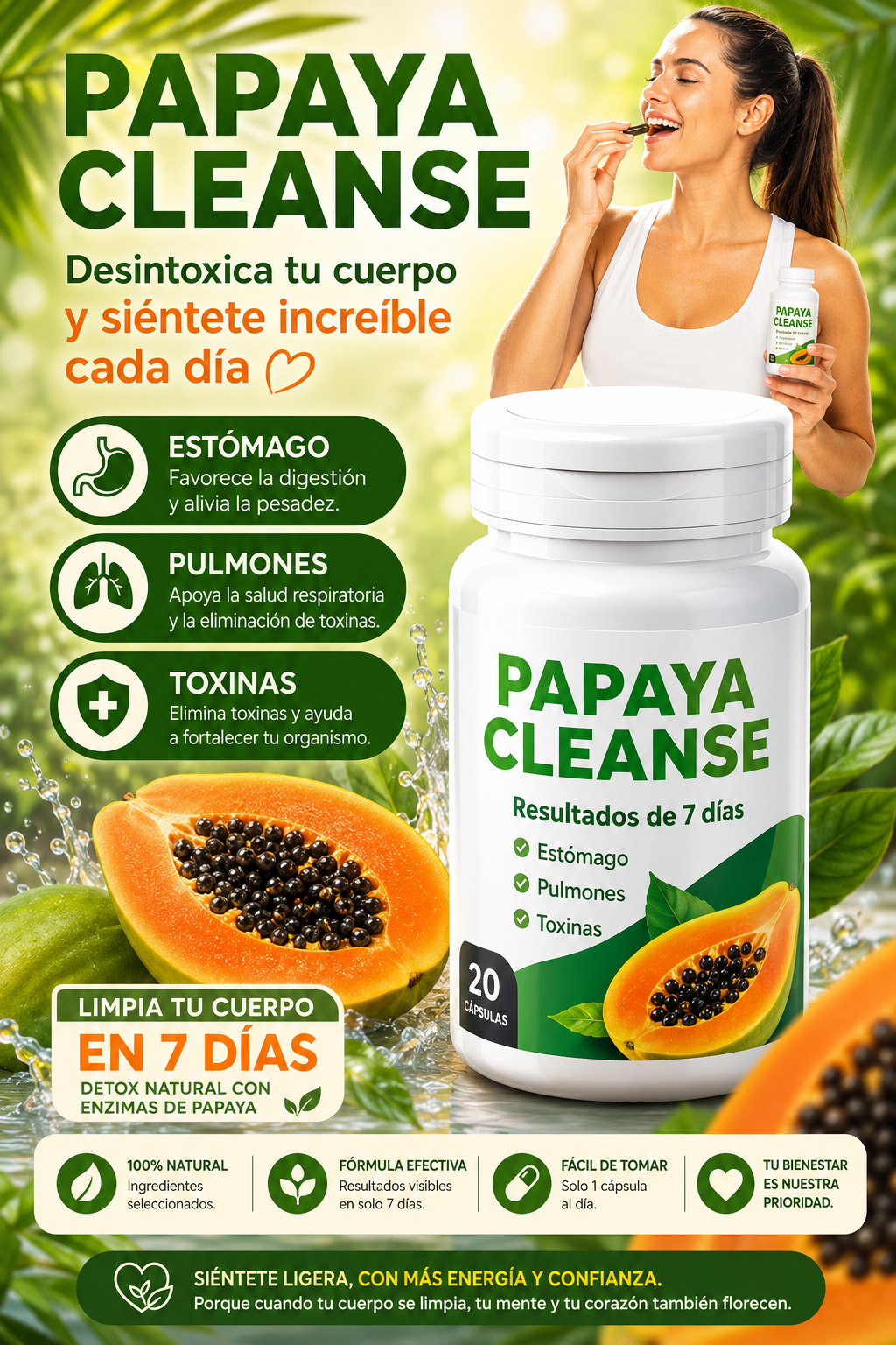 Papaya Cleanse® Bienestar Digestivo y Fibra para Tu Rutina Diaria