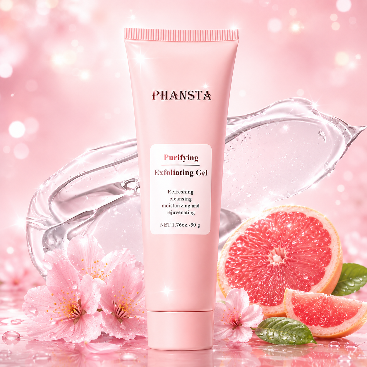 Phansta brillo Rosa™ Gel exfoliante