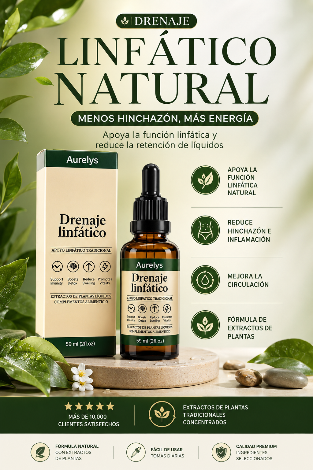 Aurelys Herbal® Bienestar y Drenaje Linfatico en Gotas