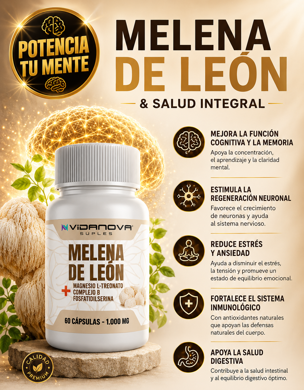 Melena de Leon 60™ Activa tu Mente
