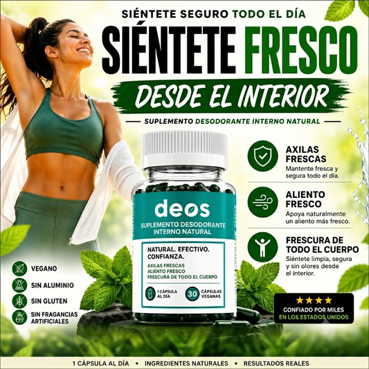 DEOS® Desodorante interno - Elimina el olor desde adentro